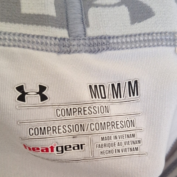 Under Armour Light Gray Compression Leggings Size M - Picture 4 of 6